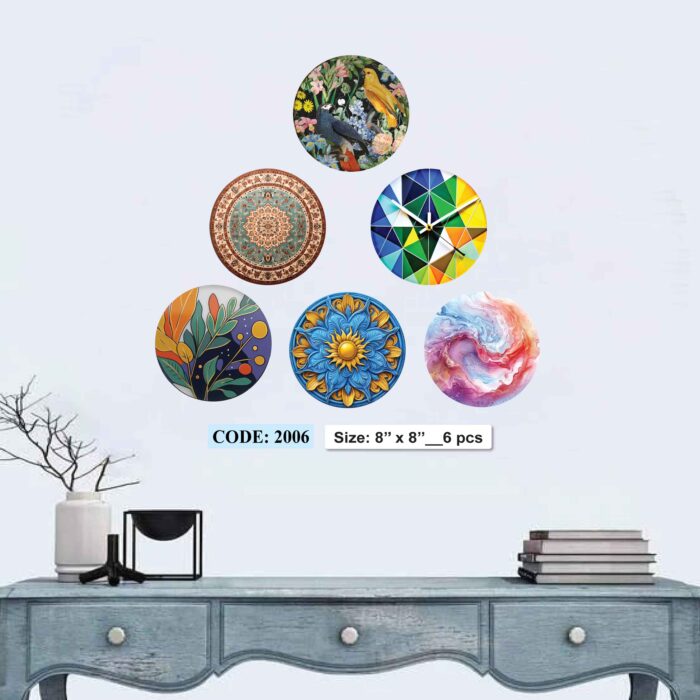 6 piece Round Wall Canvas set, Code 2006