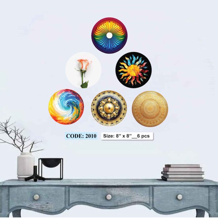 6 piece Round Wall Canvas set, Code 2010