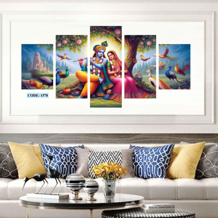 Hindu religion Wall Canvas 5 pic set, Code 1578