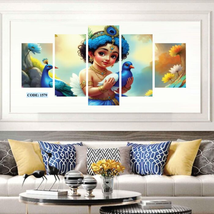 Hindu religion Wall Canvas 5 pic set, Code 1579