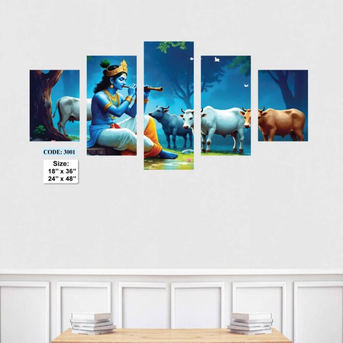Hindu Religion Wall Canvas 5 pic set, Code 3001