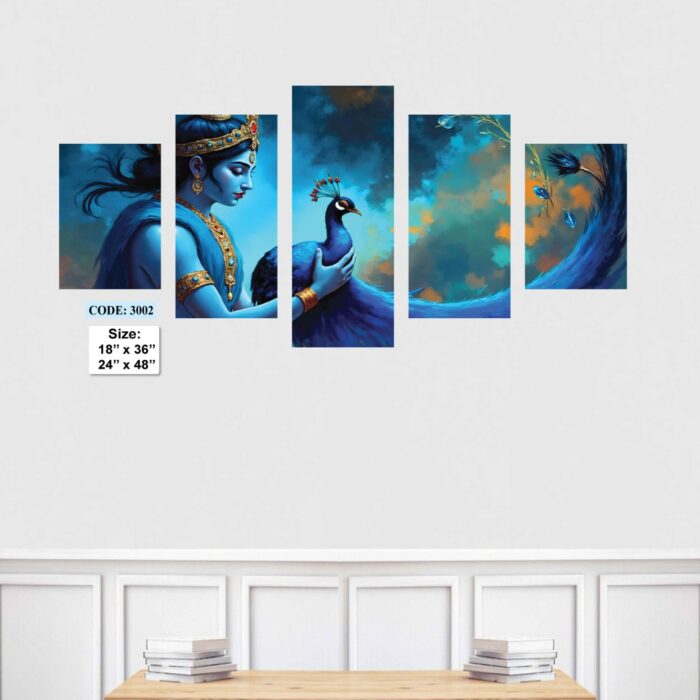 Hindu Religion Wall Canvas 5 pic set, Code 3002