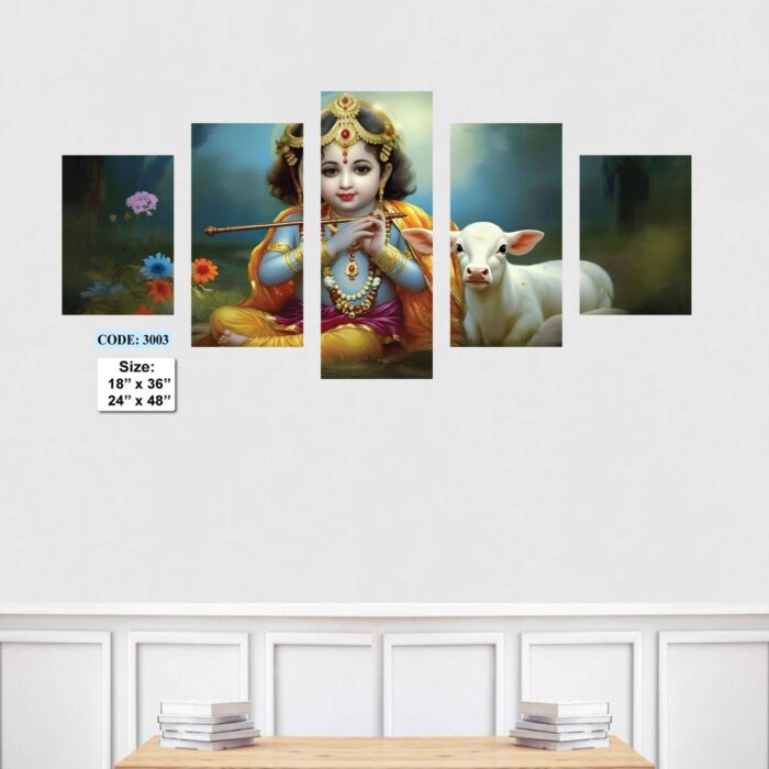 Hindu Religion Wall Canvas 5 pic set, Code 3003