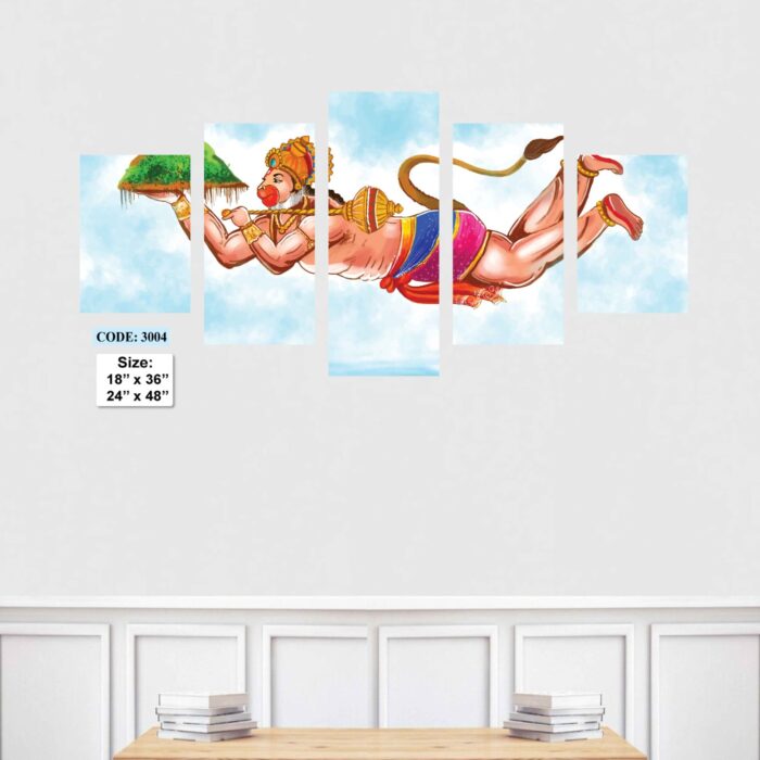 Hindu Religion Wall Canvas 5 pic set, Code 3004
