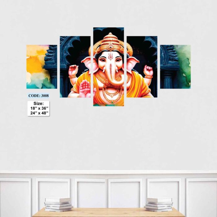 Hindu Religion Wall Canvas 5 pic set, Code 3008