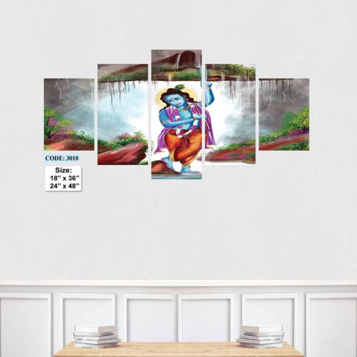 Hindu Religion Wall Canvas 5 pic set, Code 3010