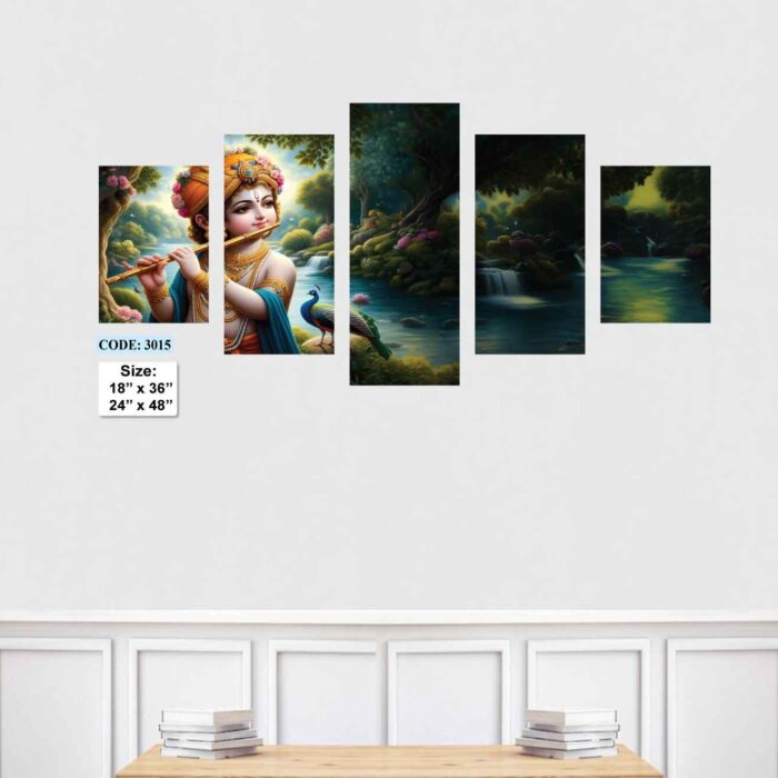 Hindu Religion Wall Canvas 5 pic set, Code 3015