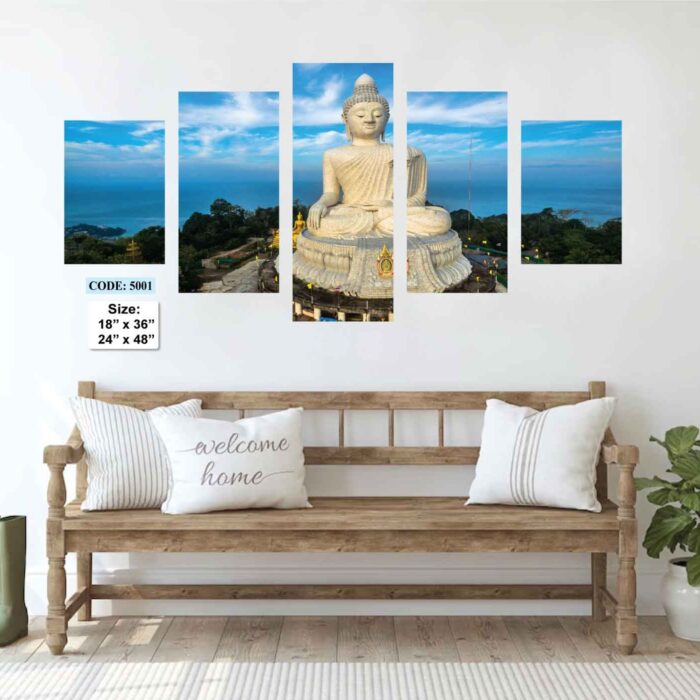 Buddha Religion Wall Canvas 5 pic set, Code 5001