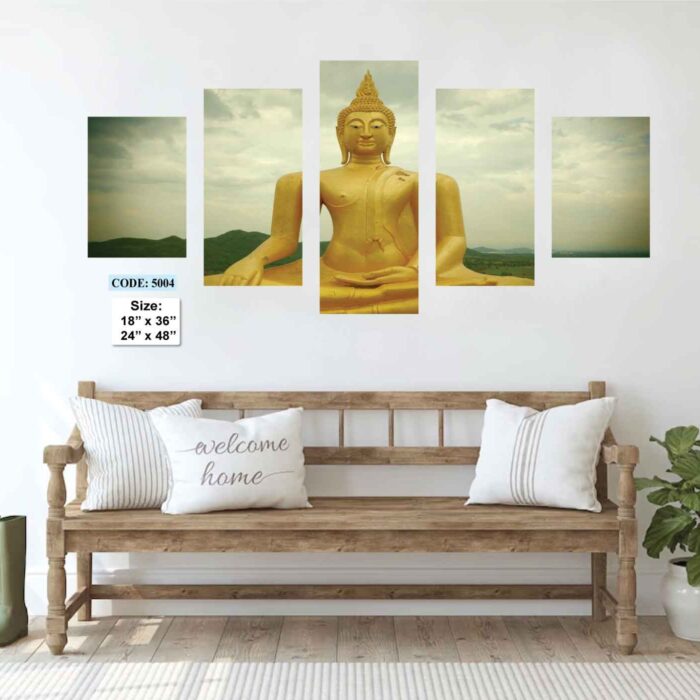Buddha Religion Wall Canvas 5 pic set, Code 5002