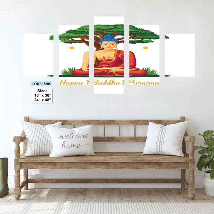 Buddha Religion Wall Canvas 5 pic set, Code 5003
