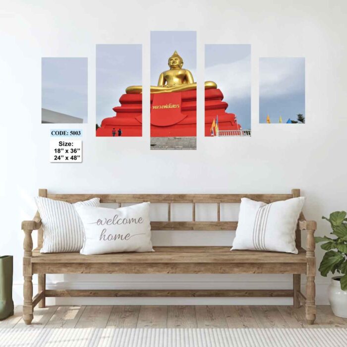 Buddha Religion Wall Canvas 5 pic set, Code 5004