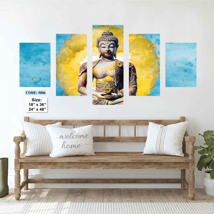 Buddha Religion Wall Canvas 5 pic set, Code 5007