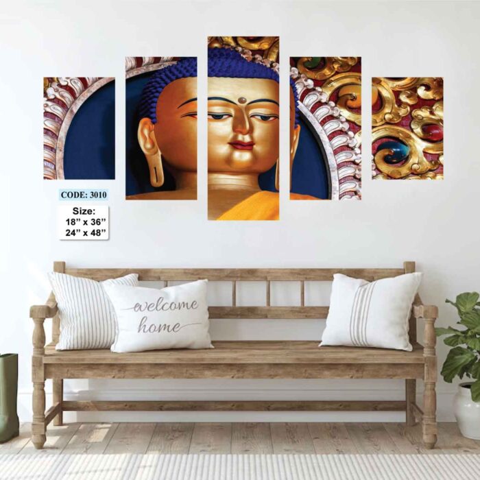 Buddha Religion Wall Canvas 5 pic set, Code 5009