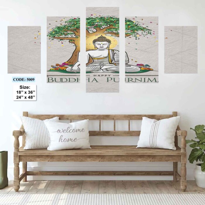 Buddha Religion Wall Canvas 5 pic set, Code 5010